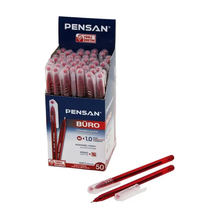 Kalem Tükenmez Kırmızı Renk 1.0 mm Medium Uç