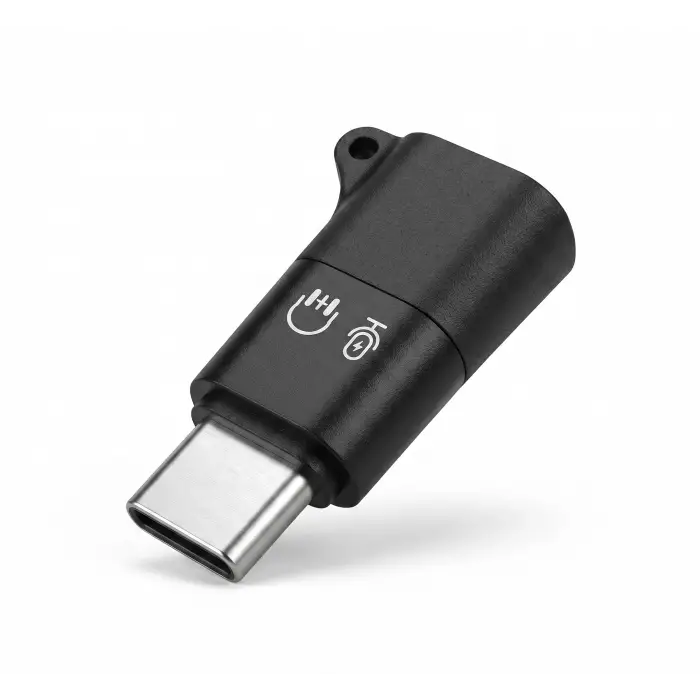 Kulaklık Type C Mikrofon Ses Adaptörü Siyah