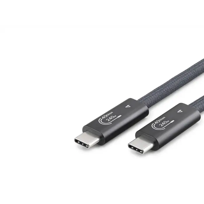 Type C Usb4 40 Gbps 240W 8K 60 Hz Şarj Ve Data Kablosu 0.5 M Siyah