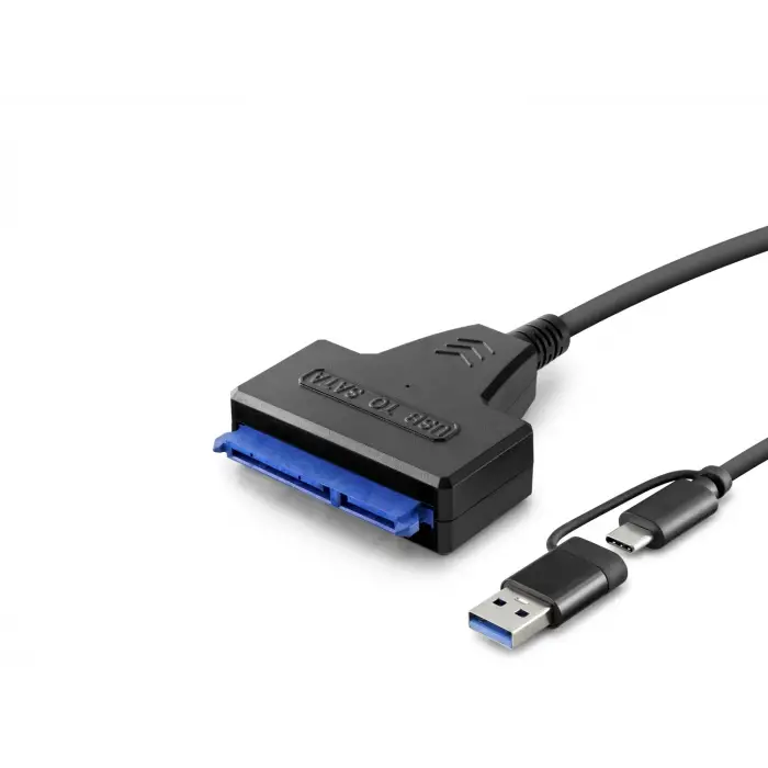 Type C ve USB 3.0 to SATA HDD SSD Dönüştürücü Kablo 37 cm Siyah