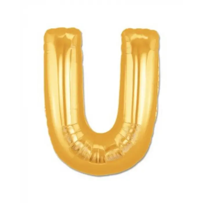 90 Cm 1 Adet U Harf Folyo Balon Altın Renk 40 inç