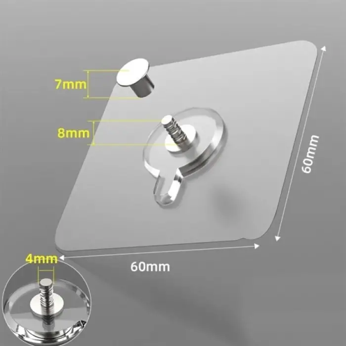 6 x 0,1 cm 10 kg Paslanmaz çelik Ahşap Ultra Güçlü Vantuzlu Askı