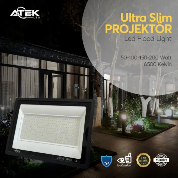 Kullanıma Uygun Ultra Slim Projektör Dış Mekan LED Işık