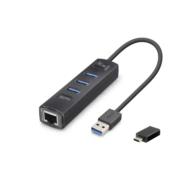 Usb Type c 3.2 Gen1 Hub Ethernet Gigabit 4 Port Siyah