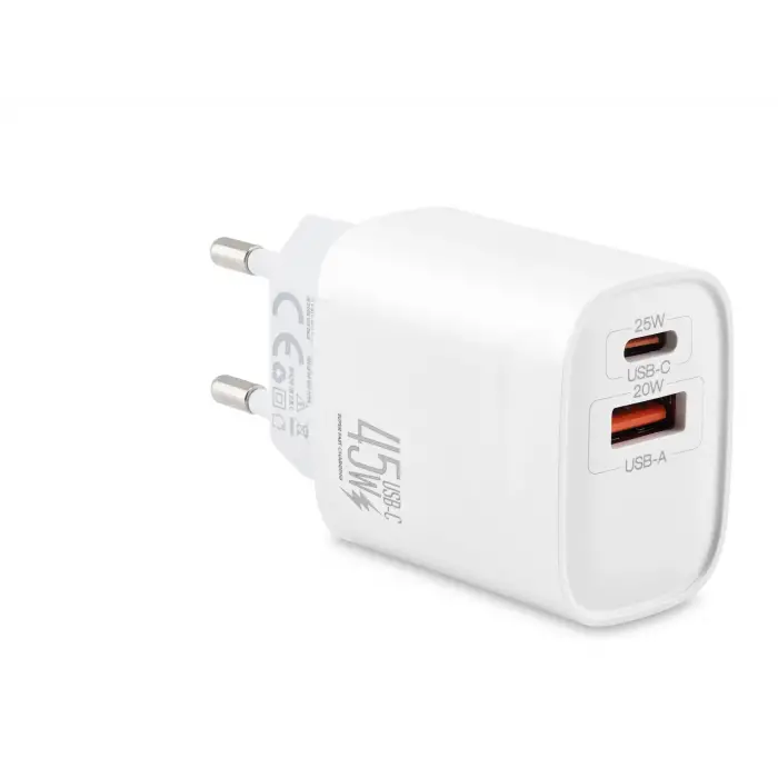 Adaptör Usb Type c Çift Çıkışlı Hızlı Şarj ü 45W Beyaz