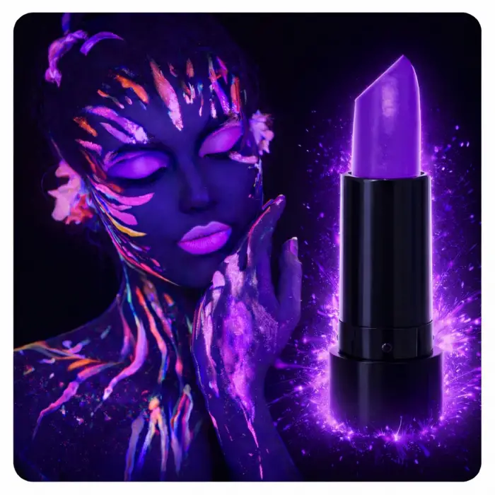 Kullanıma Uygun UV Neon Mor Ruj Karanlıkta Parlayan Makyaj Boyası