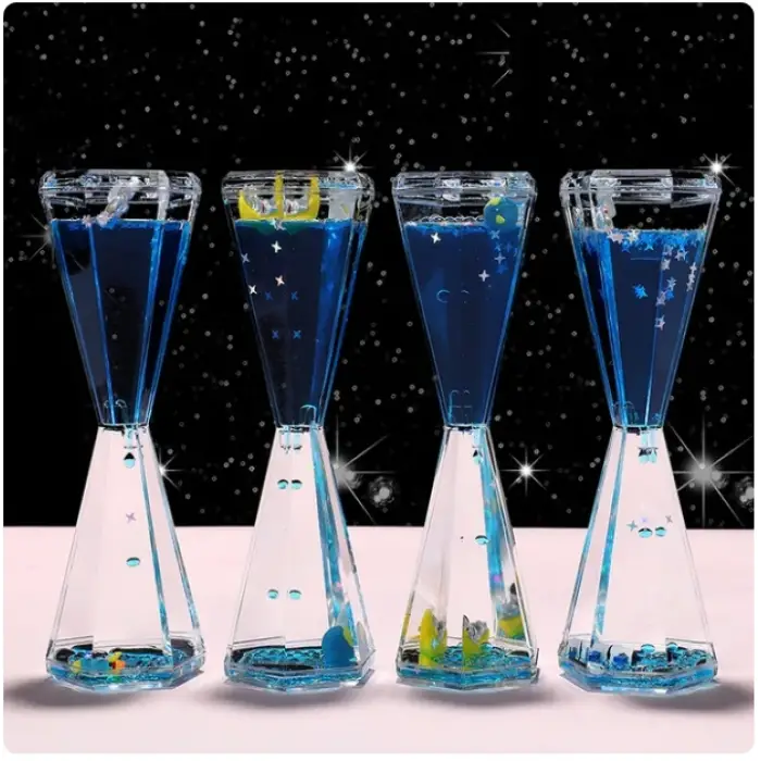 Kum Saati Uzay Temalı Dökülen Yağ