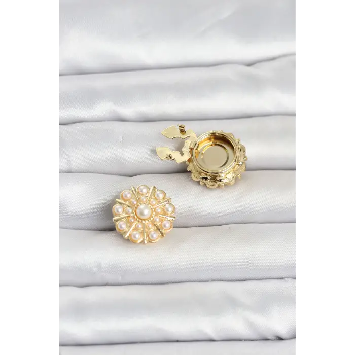 Vintage tasarım Gold Renk Düğme veya Manşet Broşu