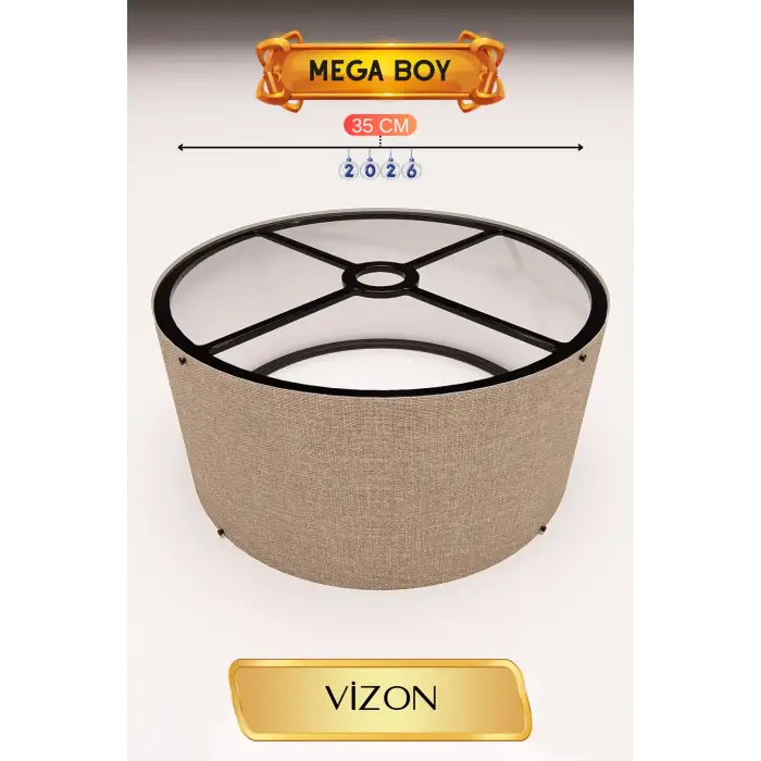 35 CM Ölçülü Vizon Lambader Başlığı Mega Boy