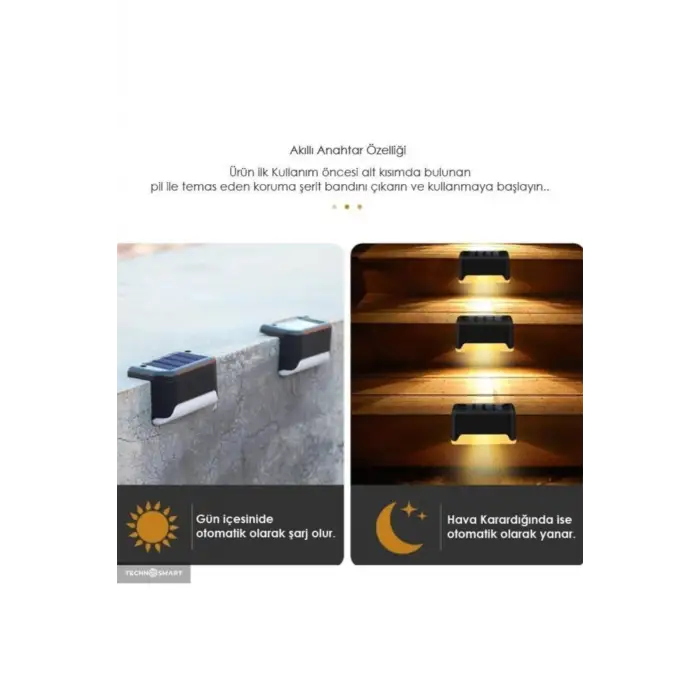 4 Adet WaterProof Solar Merdiven Lambası