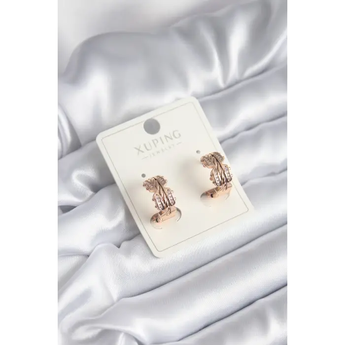 Kadın Küpe Xuping Model Zirkon Taşlı Halka