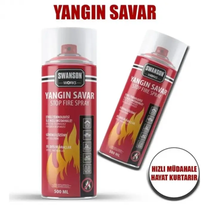 500 ml Kullanıma Uygun Yangın Savar Tüpü Sprey