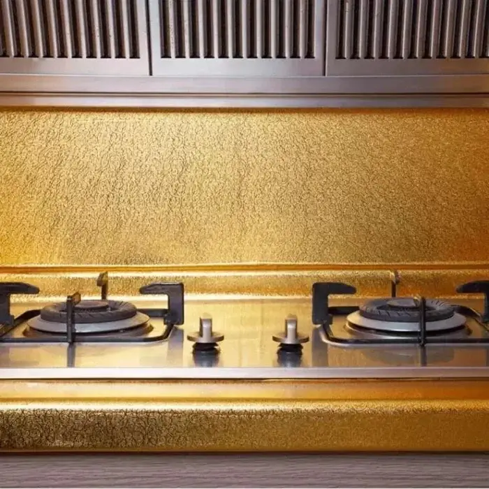 40 cm Kullanıma Uygun Yapışkanlı Gold Mutfak Tezgah Folyosu