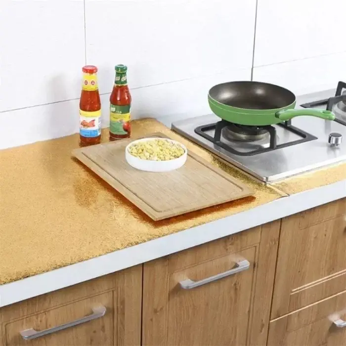 40 cm Kullanıma Uygun Yapışkanlı Gold Mutfak Tezgah Folyosu