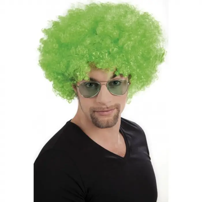 120 Gr Yeşil Renk Kıvırcık Afro Bonus Peruk
