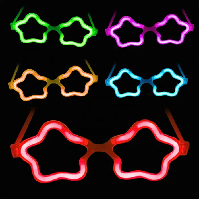 12 Adet Yıldız Glow Partisi Gözlüğü