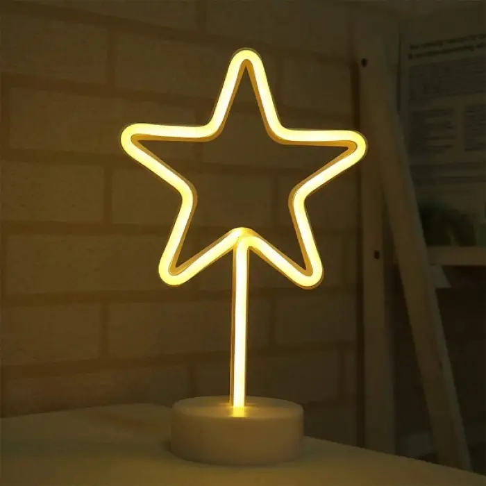 31 cm Kullanıma Uygun Yıldız Neon LED Lamba