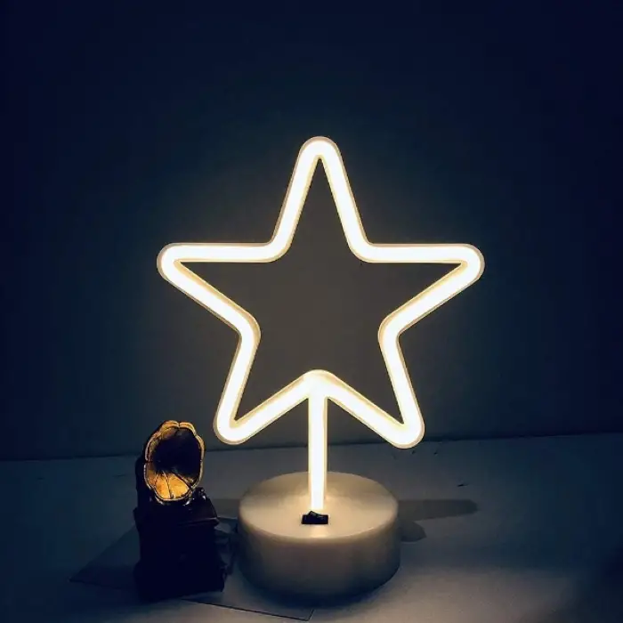 31 cm Kullanıma Uygun Yıldız Neon LED Lamba