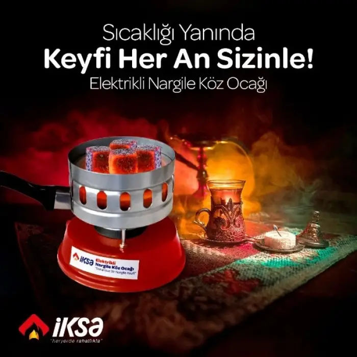 Kullanıma Uygun Yuvarlak Galvaniz Elektrikli Nargile Köz Ocağı