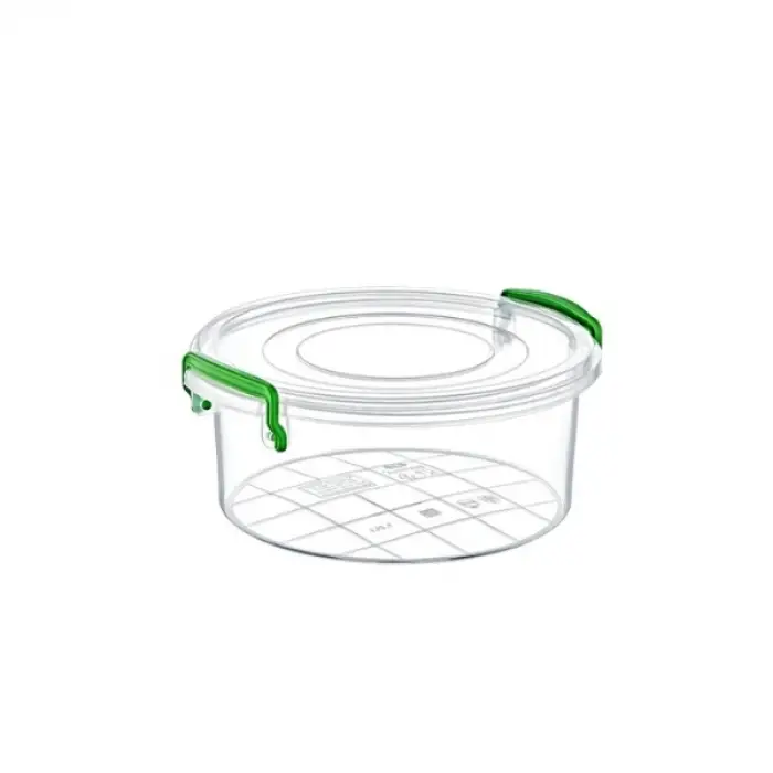7,5x19 cm yeşil Plastik Yuvarlak Saklama Kutusu 1.2 Litre