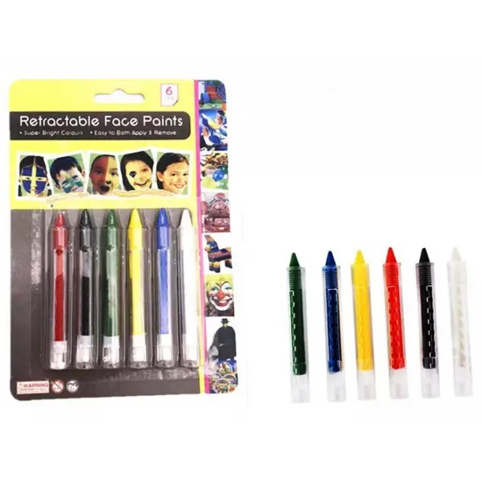 Kullanıma Uygun Yüz Boyama Seti Kalemli 6 Renk