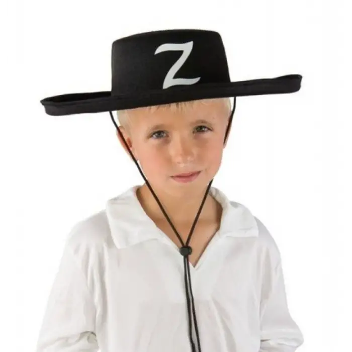 Plastik Z Logolu Çocuk Boy Bağcıklı Zorro Şapkası