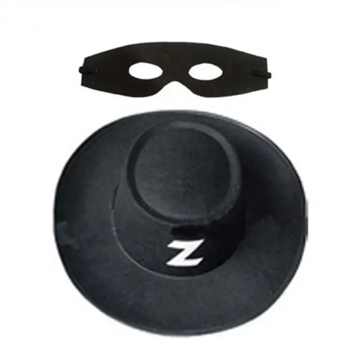 Maske Zorro Şapka Set Yetişkin