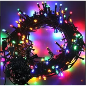 Kullanıma Uygun 10m 100 Led Boncuk Lamba RGB Işık Siyah Kablo