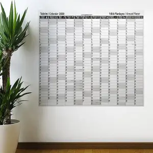 Duvar Stickerı Takvim 110x100 Cm 2020 Yıllık Planlayıcı Manyetik