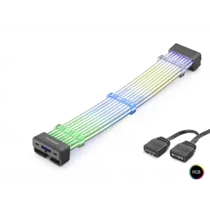 2 Mm Ölçülü 2X8 Pin Argb Pcie Gpu Güç Uzatma Kablosu Bükülebilir 108 Led Siyah ND2813B