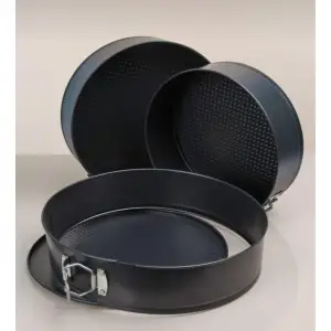 24 cm Metal 3lü Kelepçeli Kek Kalıbı Seti
