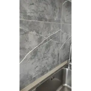 Kullanıma Uygun 30x30 Antrasit Mermer Desenli Duvar Sticker