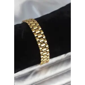 Bileklik Çelik Gold Renk 12 mm Kalınlık Erkek