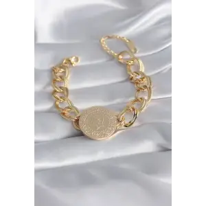 Kadın Bileklik Çelik Gold Renk Tam Model Samanyolu