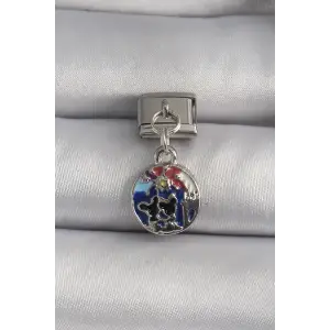 Çelik Gümüş Renk Sallantı Dünya tasarım Nomination Charm