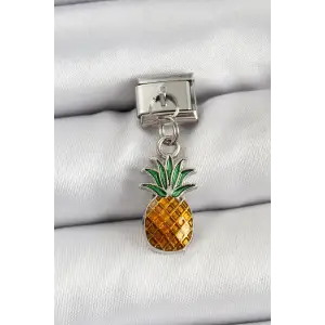 Çelik Sallantılı Ananas tasarım Gümüş Renk Nomination Charm