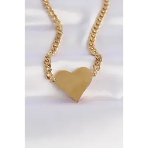 Kolye Çelik Zincir Renk Düz Plaka Kalp