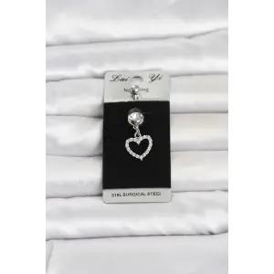 Piercing Cerrahi Çelik Sallantılı Kalp Model Göbek