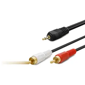 3.5 mm to 2 RCA Kablo 1.5 m Siyah