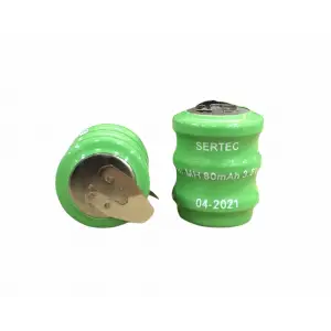 Pil 3.6V 3S1P 80 Mah 2 Pin NI MH Buton