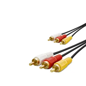 10M Ölçülü 3Rca Kablo Gold Siyah