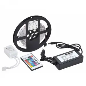Adaptör 5 MT 3 Cipli Rgb Şerit Led Silikonlu Uzaktan Kumanda Tak Çalıştır
