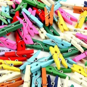 3.5cm Ölçülü 50li Renkli Ahşap Mandal (10lu Adet)