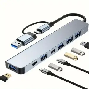 Görüntü Aktarıcı Hub 8 In 1 USB Çevirici Notebook Macbook Type C Uyumlu