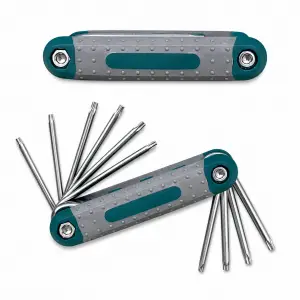 Gri katlanabilir 8 Parça Yıldız (Torx) Çakı Alyan Seti