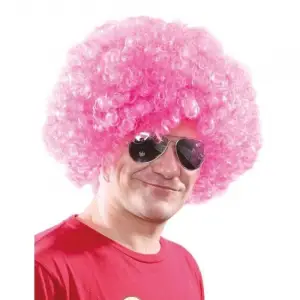 120 Gr Açık Pembe Renk Kıvırcık Afro Bonus Peruk