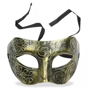 Maske Altın Eskitme Yüz Maskesi Antik Tarz Balo si