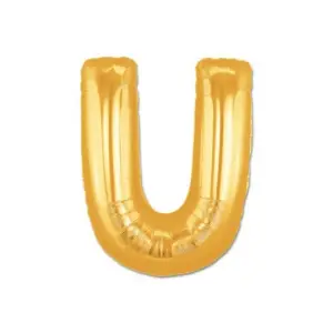 1 Metre Ölçülü Altın Sarısı Folyo U Harfi Balon