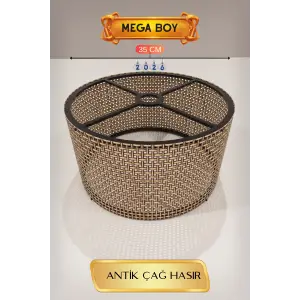 35 CM Ölçülü Antik Çağ Hasır Lambader Başlığı Mega Boy