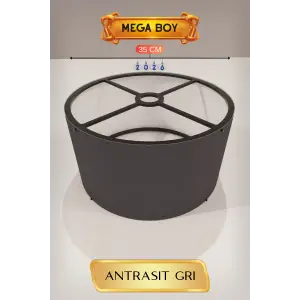 35 CM Ölçülü Antrasit Gri Lambader Başlığı Mega Boy